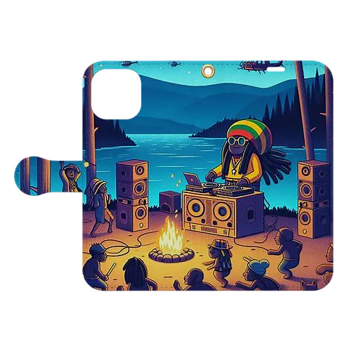野外Reggae dance party Book-Style Smartphone Case