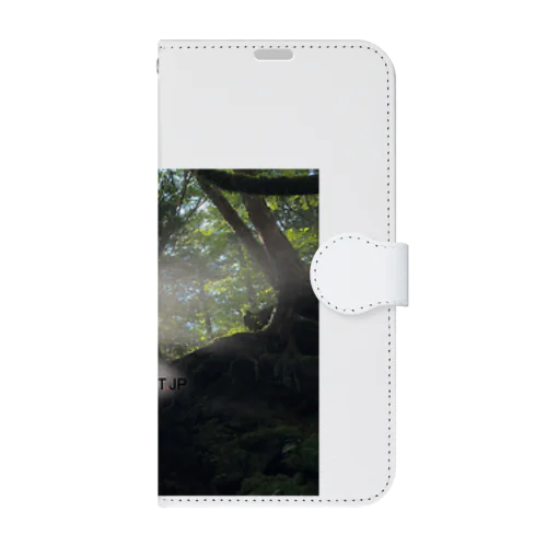 富士山剗の海神秘の瞬間 木漏れ日がぼんやりと霊験スポット Book-Style Smartphone Case