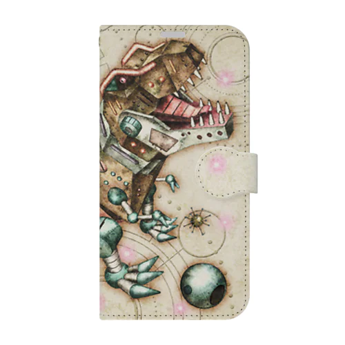 機械仕掛けのチラノサウルス・手帳型スマホケース Book-Style Smartphone Case