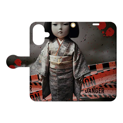 デンジャー市松人形 Book-Style Smartphone Case