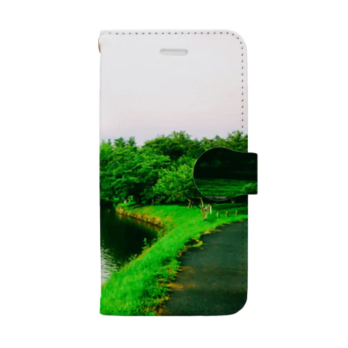 のどかな湖畔 Book-Style Smartphone Case