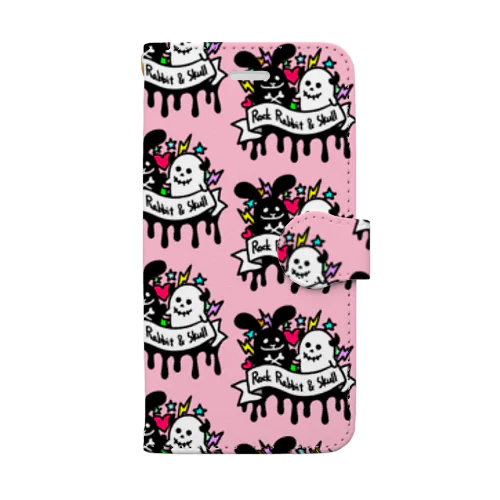 Rock rabbit and skull pinky Book-Style Smartphone Case