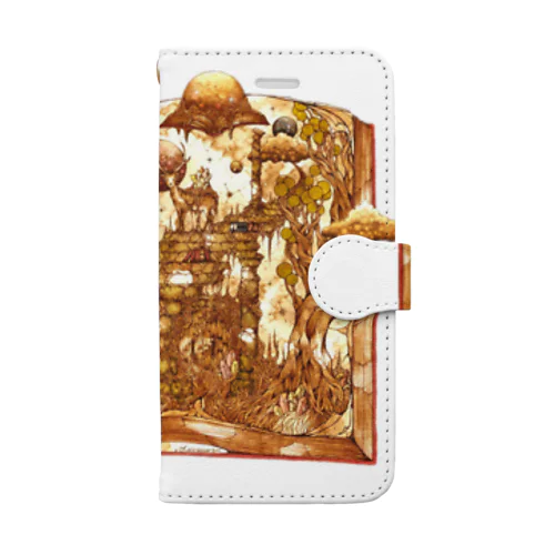 珈琲水彩〖月の向こう光の庭〗 Book-Style Smartphone Case