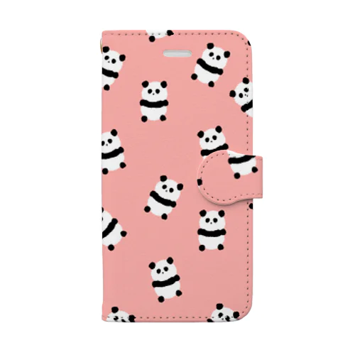 たくさんパンダ(ピンク） Book-Style Smartphone Case