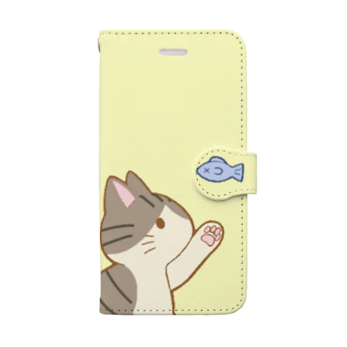 お魚にゃー　キジ白 Book-Style Smartphone Case