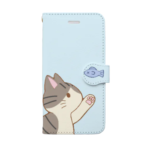 お魚にゃー　キジ白 Book-Style Smartphone Case