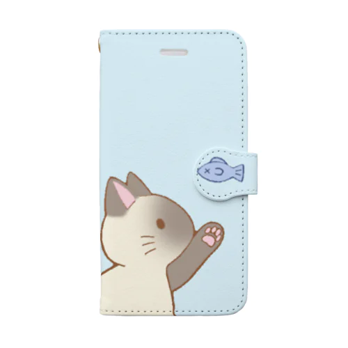 お魚にゃー　ポインテッド Book-Style Smartphone Case