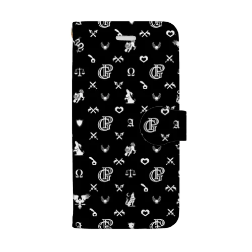 PROGRESSスマホケース黒白 Book-Style Smartphone Case