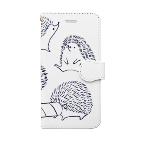 いろんな表情のハリネズミ Book-Style Smartphone Case