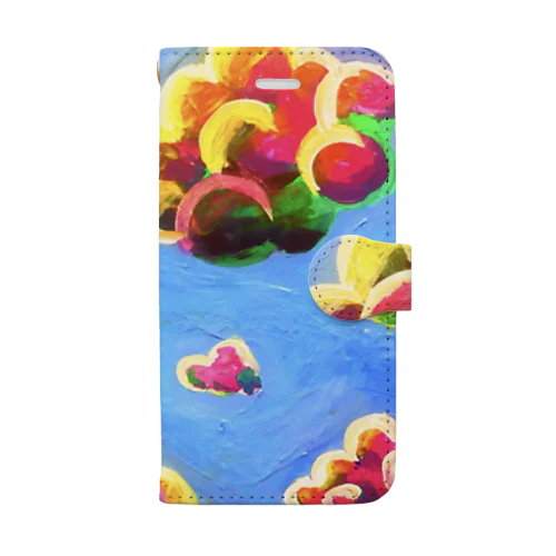カラフル空のスマホケース Book-Style Smartphone Case