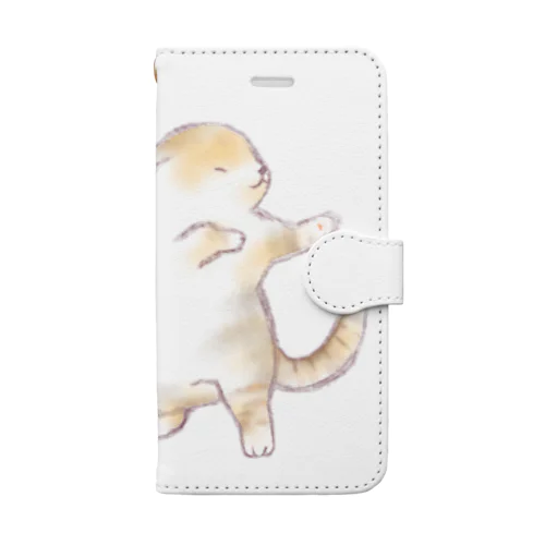 ダンシングにゃんこ Book-Style Smartphone Case