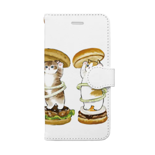 にゃんこバーガー Book-Style Smartphone Case