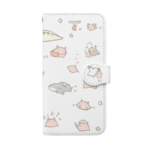 めんだこちゃんスマホケース─くうもの、くわれるもの─ Book-Style Smartphone Case