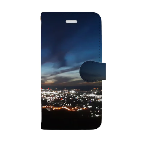 水島コンビナートの夜景 Book-Style Smartphone Case
