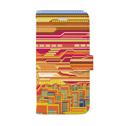 暗号化された夕日 Book-Style Smartphone Case