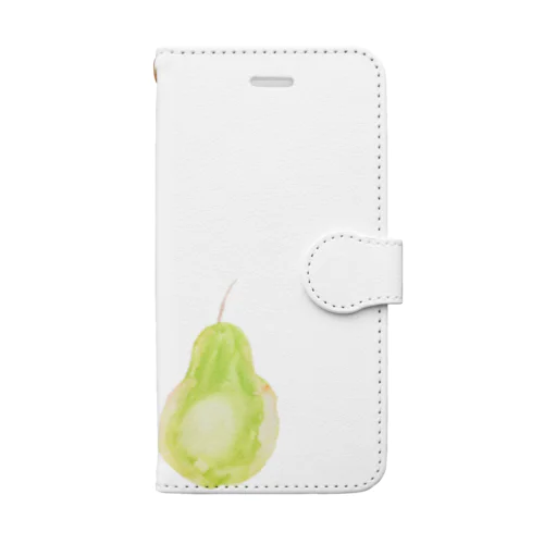 水彩 洋なし Book-Style Smartphone Case