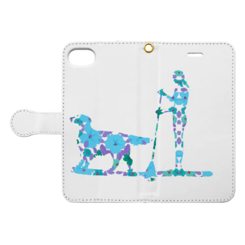 SUPdog フラットコーテッドレトリバー　青 Book-Style Smartphone Case