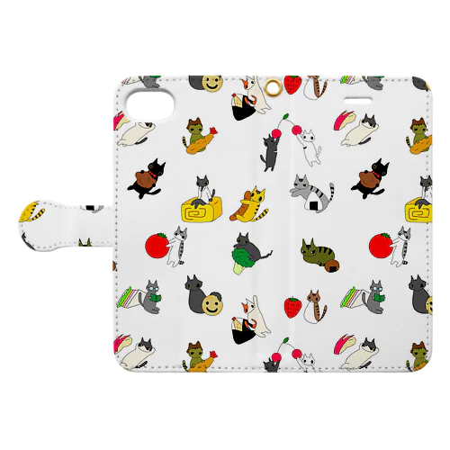 たべものとねこ Book-Style Smartphone Case