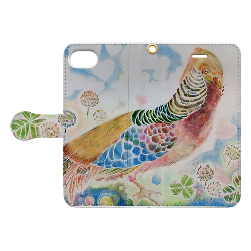 鳥 やさん。   錦鶏  Book-Style Smartphone Case