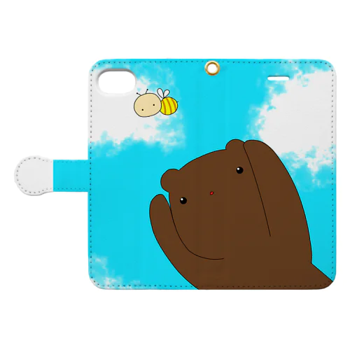 ハチとクマ（濃） Book-Style Smartphone Case
