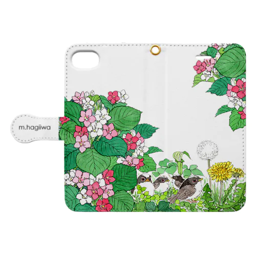 手帳型スマホケース　エナガ　巣立ちビナの春 Book-Style Smartphone Case