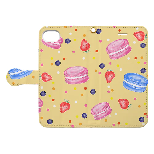 マカロンいちご Book-Style Smartphone Case