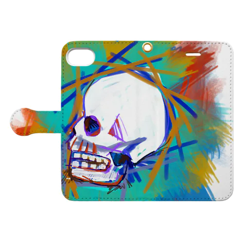 カラフルガイコツ Book-Style Smartphone Case