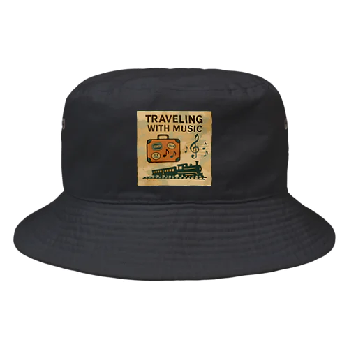 Traveling with Music｜音楽と旅のヴィンテージデザイン Bucket Hat