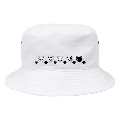 猫のフェイス＆足跡 Bucket Hat