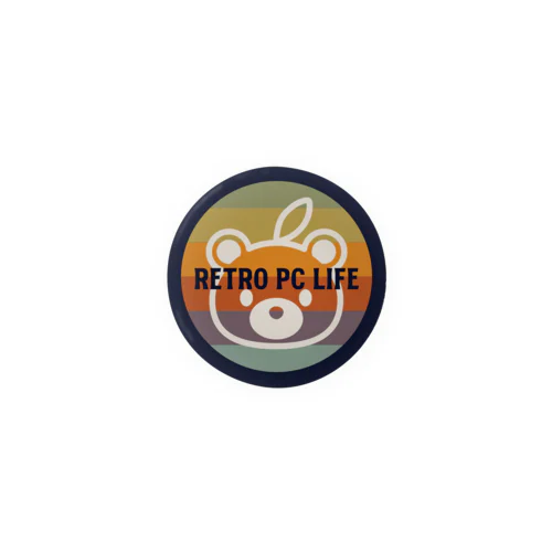 Retro PC Life 缶バッジ44～75mm用（虹グマ） Tin Badge
