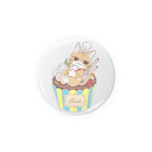 カップケーキとねこ Tin Badge