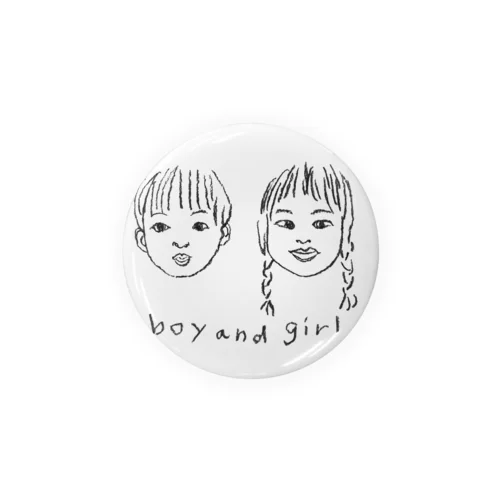 boy and girl Tin Badge