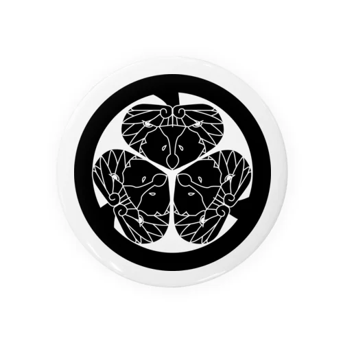 動物家紋。H.T.（三つ葉葵ハシビロコウ）黒 Tin Badge