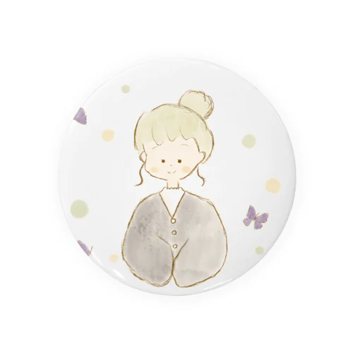 お団子女の子 Tin Badge