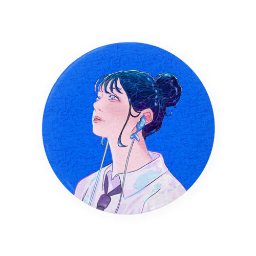 透き通る子(青) Tin Badge