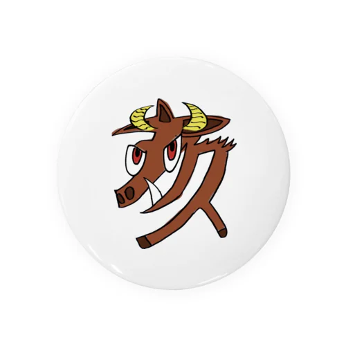 猪突猛進はん Tin Badge