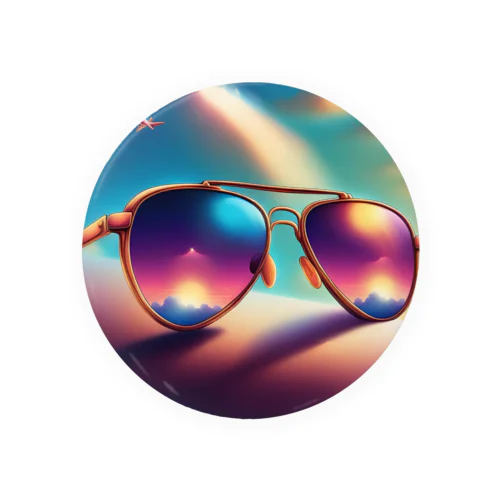 飛行機をみつめるティアドロップ Tin Badge