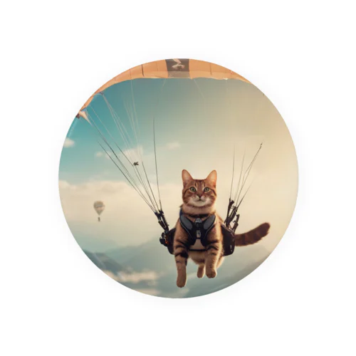 パラシュートする猫 Tin Badge