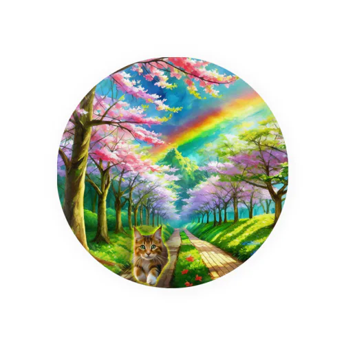 虹の橋を渡って帰ってきた茶トラ猫 Tin Badge