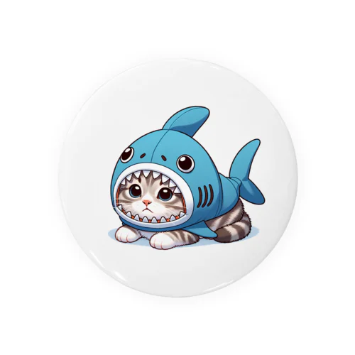 サメのフードを被った可愛らしい子猫 Tin Badge