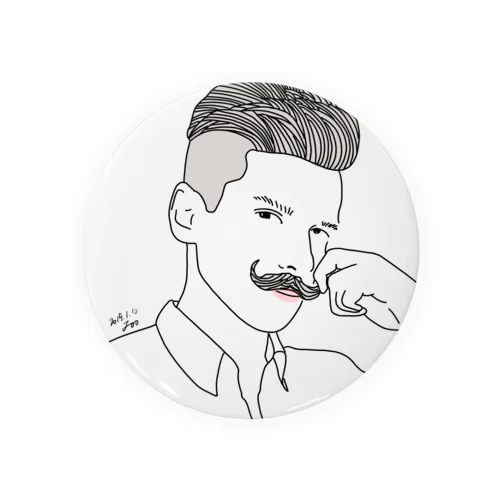 イカしたヒゲイケメン Tin Badge