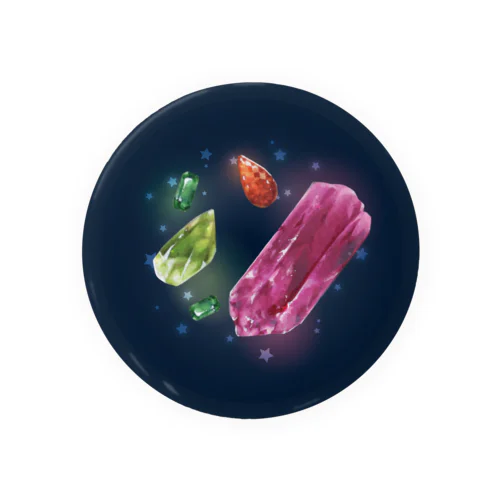 jewel（レッドベリル・ペリドット・エメラルド・サンストーン） Tin Badge