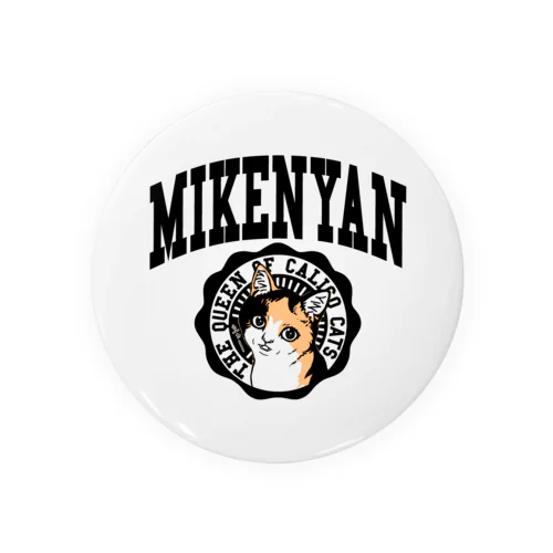 三毛猫クイーンみけにゃん_クロ Tin Badge