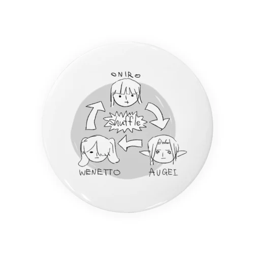 シャッフル Tin Badge