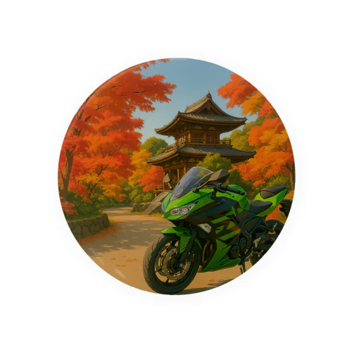 ご当地バイク旅　京都編　(フルカウル・green) Tin Badge