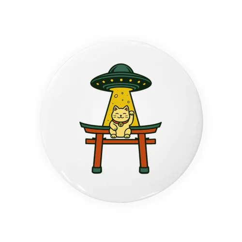 幸運誘拐中 – スペース招き猫Tシャツ Tin Badge