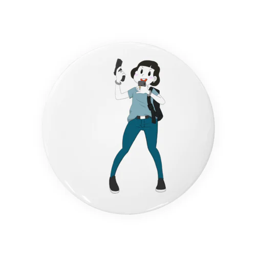 Pistol Girl phone Tin Badge