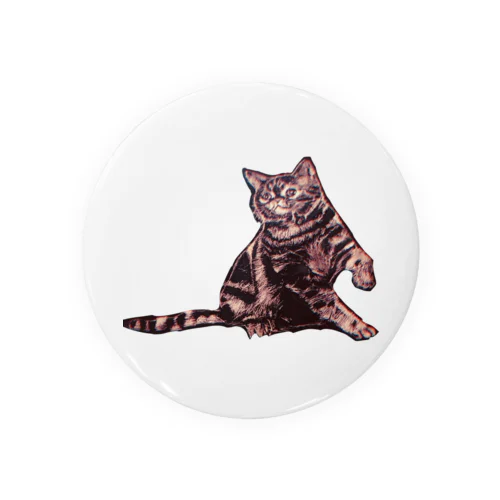 彫刻 猫 Tin Badge