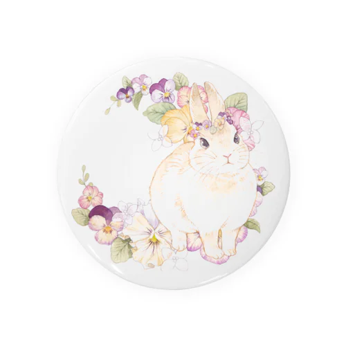 パンジーうさぎ Tin Badge