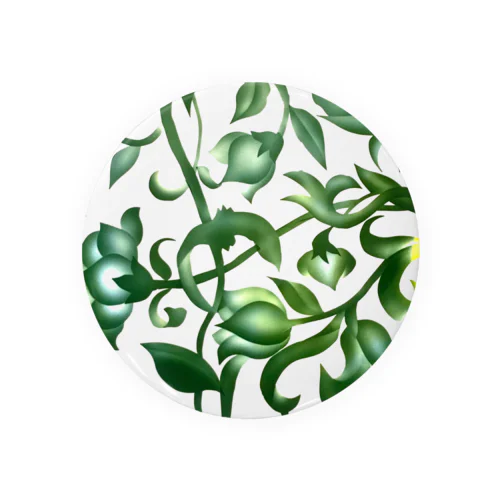 green flowers 緑の花唐草 Tin Badge